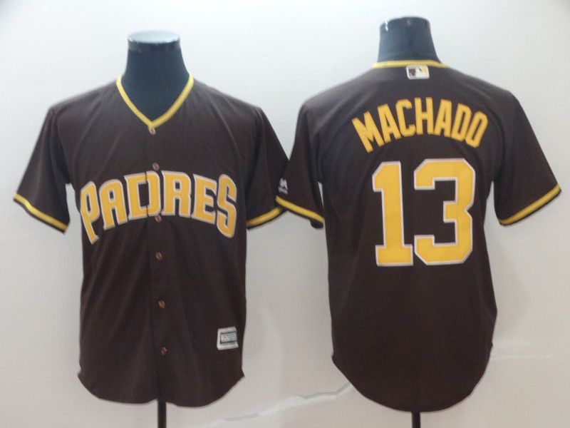 Men San Diego Padres #13 Machado Brown Game MLB Jersey
